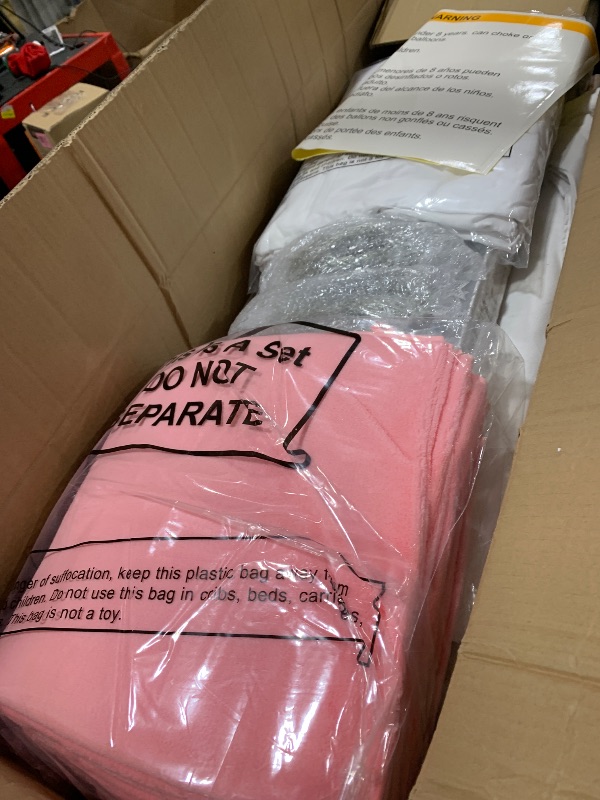 Photo 1 of Windyun 6 Pack Kids Teepee Tent for Slumber Party Sleepover Tents for Girls Party with Air Mattress, Star Lights, Blankets Trays Sheets, Natural Cotton Toddler Play Teepee for Indoor Outdoor(White)