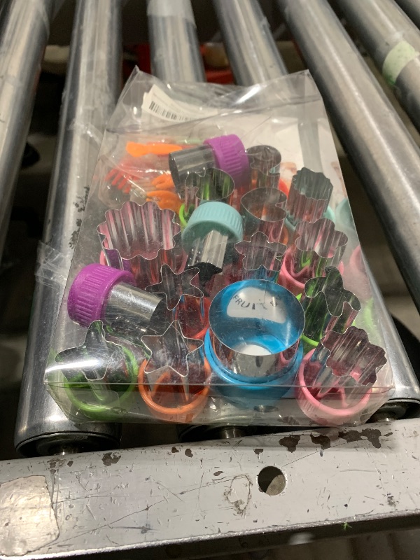 Photo 1 of Vegetable Cutter Shapes Set, 24pcs, Mini Cookie Cutters Set Fruit Cookie Pastry Stamps Mold with 30pcs Food Picks and Forks -for Kids Baking and Food Supplement Tool Accessories