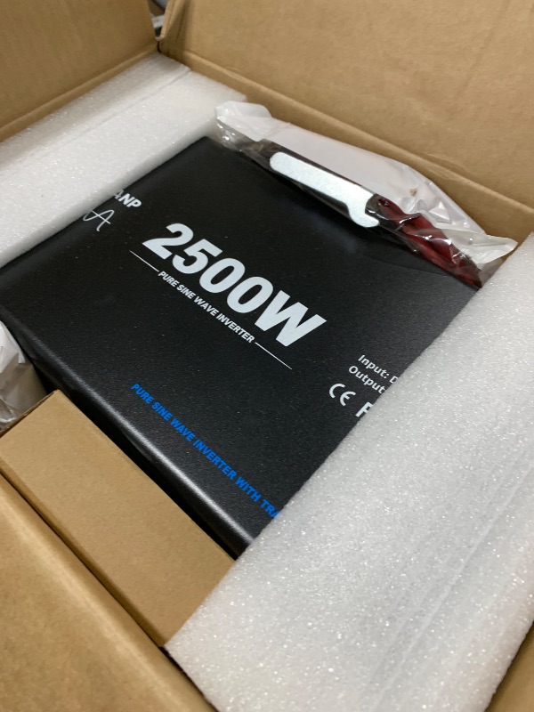 Photo 1 of 2500W Pure Sine Wave Inverter with Transfer Switch, 12V DC to 120V AC Converter with 2AC Outlets, USB Port, Type-C Port, Remote Controller, Power Inverter for RV, Outdoor, Auto Swtich to Shore Power