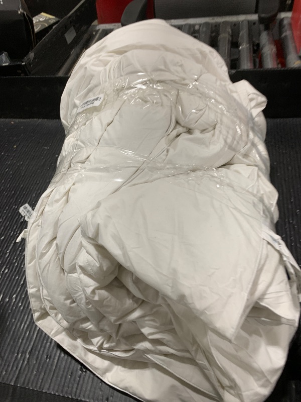 Photo 1 of Serta Goose Feather Down Fiber Cotton Comforter Queen Size - 100% Cotton Duvet Insert - Hotel Luxury Hypoallergenic Bedding Comforter All Season Medium Warmth 90 x 90 Inch White