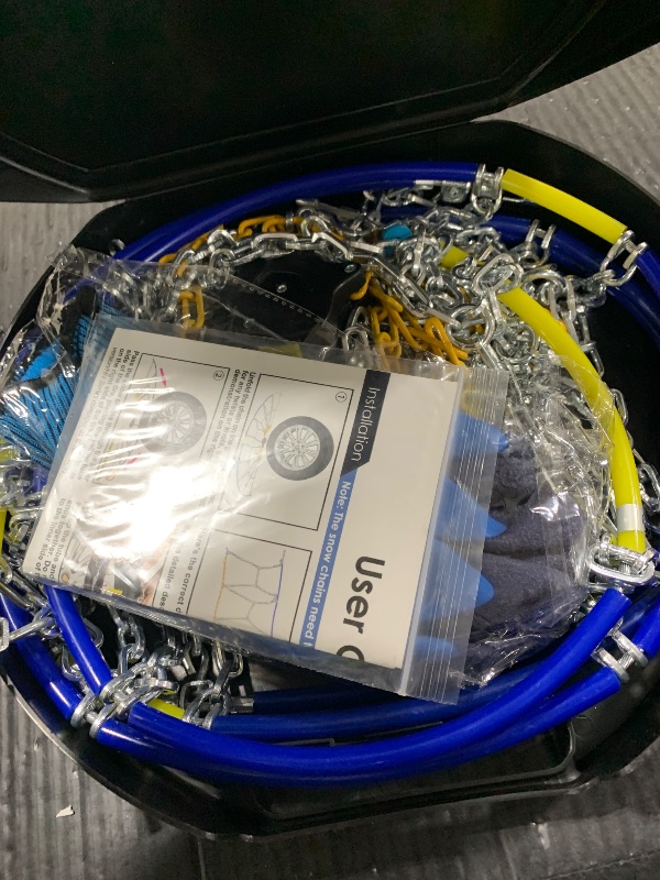 Photo 1 of Snow-Chains Auto Fixing 1 Min Quick Fit Easy Installation Tire-Chains, Portable Reusable Universal Emergency Tire Traction Chain for Passenger Car, Pickup Trucks and SUV - Set of 2