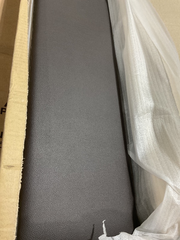 Photo 1 of Homelegance Lorenzi Faux Leather Upholstered Platform Bed, Cal King, Brown