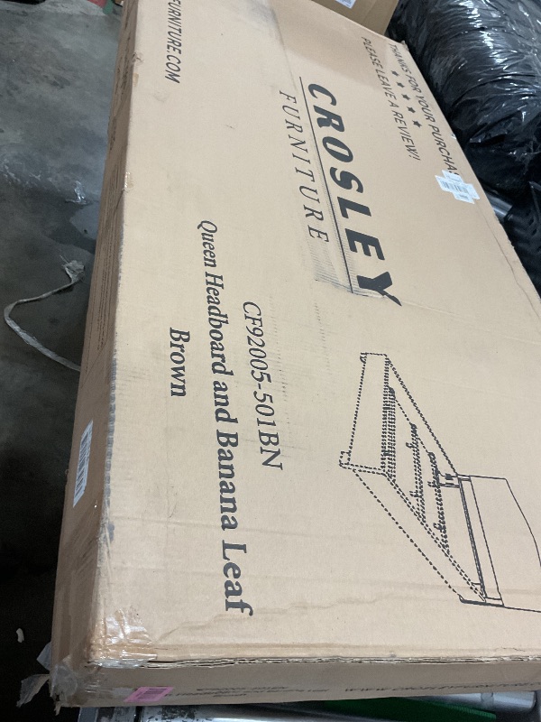 Photo 1 of Crosley Furniture Serena Handwoven Natural Fiber Rattan Bed Headboard, Banana Leaf, Queen