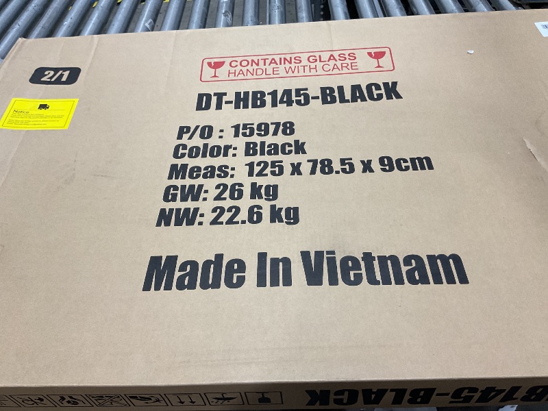 Photo 1 of FDW | Dining Table Set for 4 | 5-Piece Glass Black Dining Table | Kitchen Table with 4 Upholstered Chairs and Faux Leather Cushions | Space-Saving and Modern Design | for Dining Room, Easy to Assemble