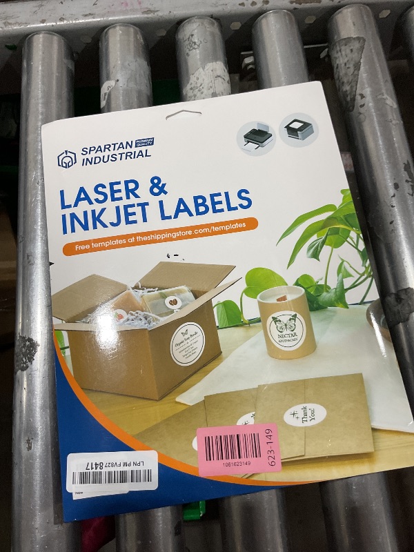 Photo 1 of 1.5" Printable Round Labels for Laser and Inkjet Printers - 900 Blank Labels, 30 Sheets for Thank You Stickers, Price Tags, QR Codes, Business Logos - Spartan Industrial Template C003