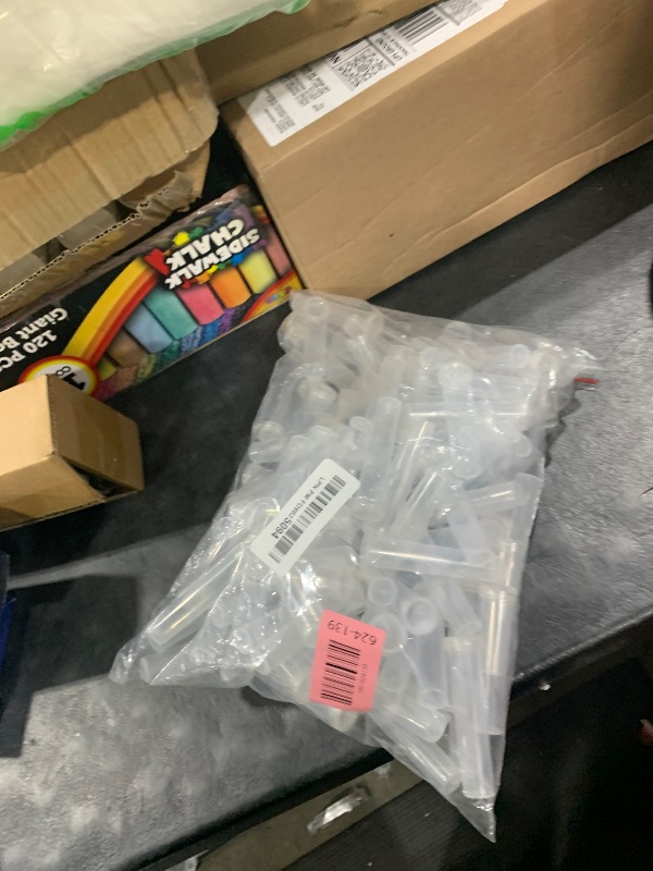 Photo 1 of 100 Pack 2.83inch Floral Water Tubes Plastic Flowers Vials Small Flower Water Holder with Cap for Flower Arrangements Decoration - Clear