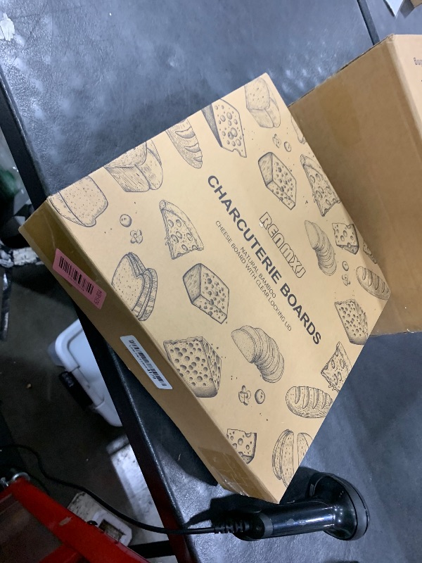 Photo 1 of Round Charcuterie Board with Clear Lid, Travel Picnic Portable Cheese Board Charcuterie Boxes, Meat Fruit Serving Tray Platter, House Warming Gifts New Home, Gifts for Women