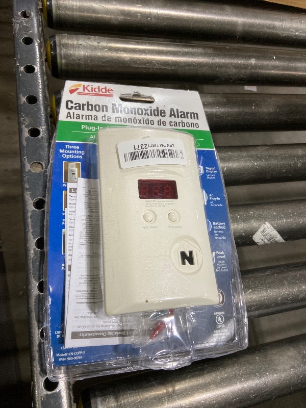 Photo 1 of Kidde Carbon Monoxide Detector, Plug In Wall with 9-Volt Battery Backup, Digital LED Display