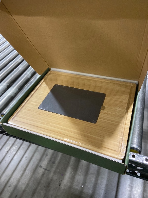 Photo 1 of Extra Large 33.7x15.7 inch Charcuterie Boards Gift Set, 100% Bamboo Cheese Board and Knife Set, Cool Meat Cheese Platter Tray