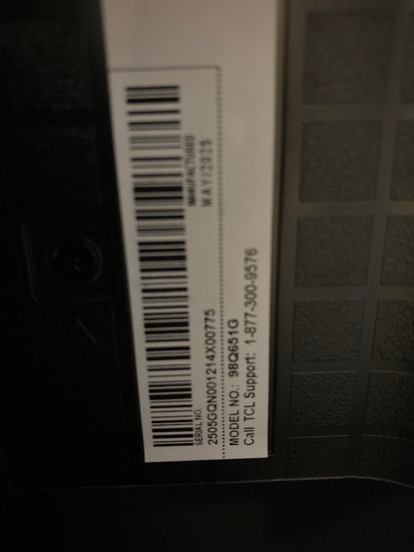 Photo 1 of TCL 98-Inch Q65 QLED 4K UHD Smart TV with Google TV (98Q651G, 2024 Model) Dolby Vision, Dolby Atmos, HDR Pro+, Game Accelerator Enhanced Gaming, Voice Remote, Works with Alexa, Streaming Television