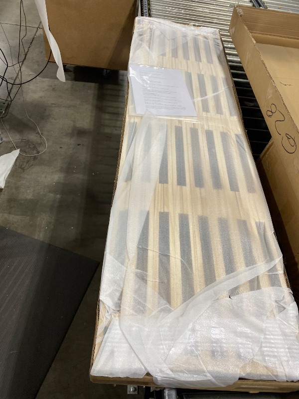 Photo 1 of Japanese Tatami Mat Floor Bed, Knotless Solid Wood, Roll-Up Slatted Bed Plate with 2 Storage Straps, Moisture-Proof and Breathable for Floor Sleeping or Futon Mattress, Queen