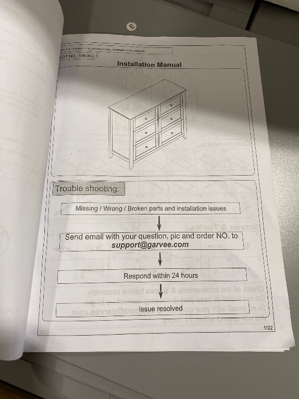Photo 1 of IDEALHOUSE Grey 6 Drawer Dresser
