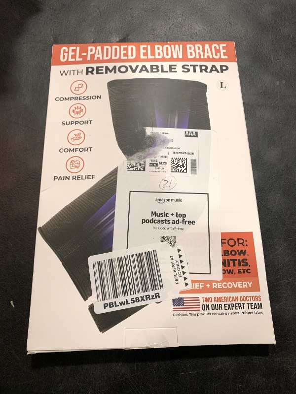 Photo 1 of DR. BRACE® Elite Elbow Brace Support, Breathable Elbow Compression Sleeve with Gel Pad for Golfer's, Tennis Elbow & Tendonitis Treatment & Pain Relief 2024 (Black, Large)