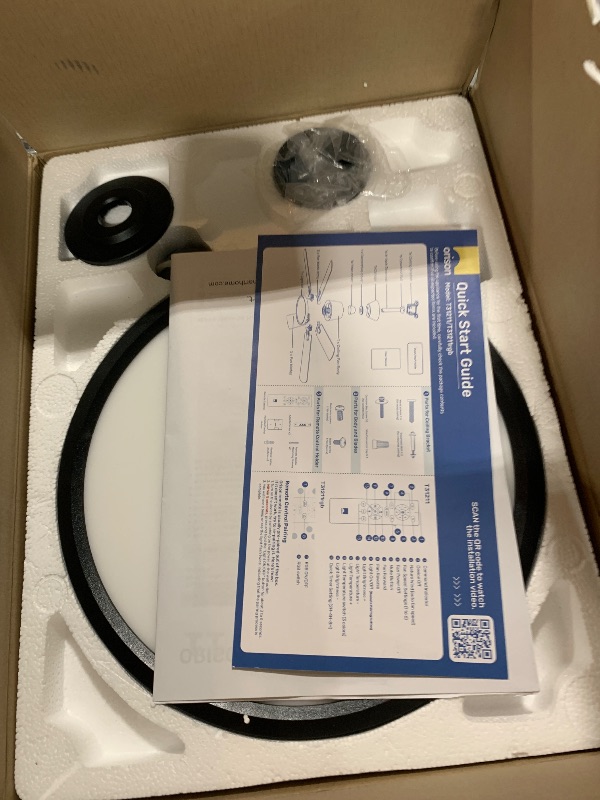 Photo 1 of Orison Ceiling Fans with Lights, 52 inch Low Profile Ceiling Fan with RGB Backlight, Flush Mount Ceiling Fan with Remote and App Control,White Bedroom Fan, 6 Speeds, 5 Reversible Blades (Black RGB)