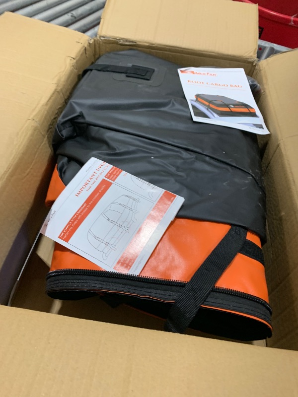 Photo 1 of MeeFar Car Roof Bag XBEEK Rooftop top Cargo Carrier Bag Waterproof 15 Cubic feet for All Cars with/Without Rack, Includes Anti-Slip Mat, 8 Reinforced Straps, 6 Door Hooks, Luggage Lock