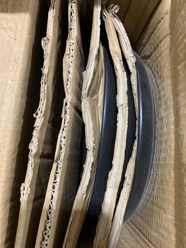 Photo 1 of JoyJolt Mesa Stoneware Dinnerware Set, 18-Piece Plates and Bowls Sets, Includes Dinner Plates Salad Plates and Cereal and Soup Bowls, Modern Farmhouse Matte Black Dish Set for 6