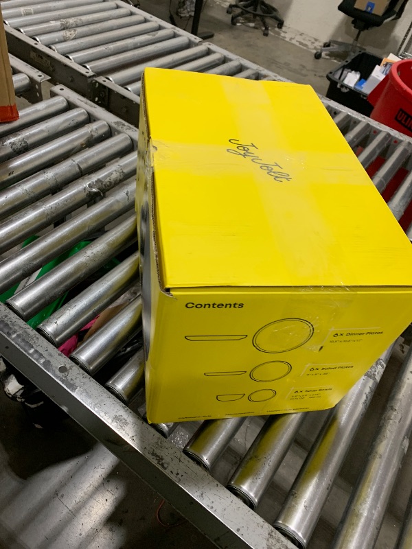 Photo 1 of JoyJolt Mesa Stoneware Dinnerware Set, 18-Piece Plates and Bowls Sets, Includes Dinner Plates Salad Plates and Cereal and Soup Bowls, Modern Farmhouse Matte Black Dish Set for 6