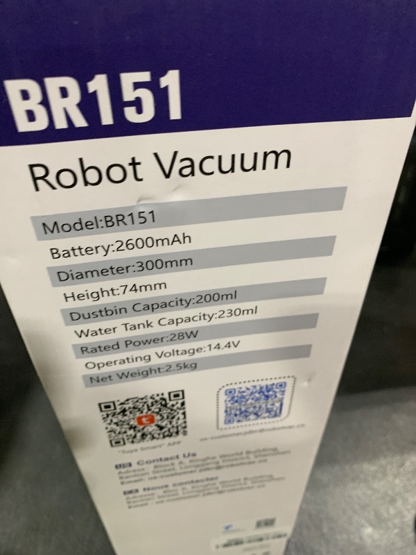 Photo 1 of Robot Vacuum and Mop Combo, 2-in-1 Mopping Robot Vacuum Cleaner with 2300Pa Suction, 2.87'' Slim Design, Wi-Fi/App/Voice Control, 3D Obstacle Avoidance&Self-Charging for Hard Floors, Carpets, Pet Hair