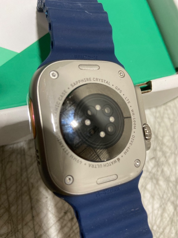Photo 1 of Apple Watch Ultra 2 [GPS + Cellular, 49mm] - Titanium Case with Blue Ocean Band, One Size (Renewed Premium)