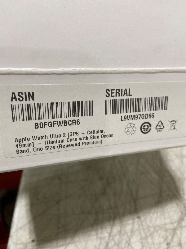 Photo 1 of Apple Watch Ultra 2 [GPS + Cellular, 49mm] - Titanium Case with Blue Ocean Band, One Size (Renewed Premium)