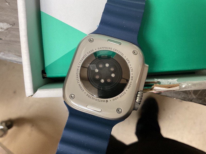 Photo 11 of Apple Watch Ultra 2 [GPS + Cellular, 49mm] - Titanium Case with Blue Ocean Band, One Size (Renewed Premium)