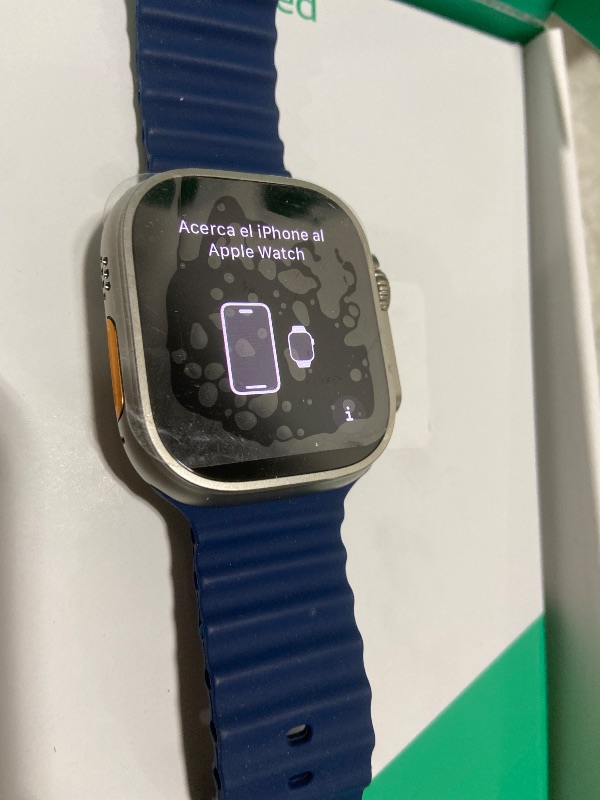 Photo 1 of Apple Watch Ultra 2 [GPS + Cellular, 49mm] - Titanium Case with Blue Ocean Band, One Size (Renewed Premium)