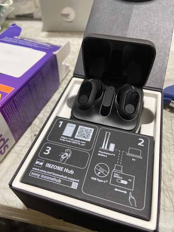 Photo 1 of Sony Inzone s Wireless Gaming Earbuds, Perfect for PlayStation® 5, for PC/PS5/Switch/Mobile, 48Hr Battery with Case, Noise Canceling, 360 Spatial Sound, 2.4GHz USB-C Dongle, WF-G700N Black