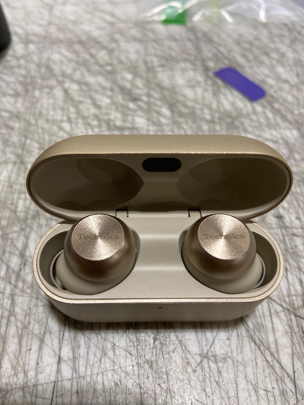 Photo 1 of Technics Reference Class Hi-Fi Wireless Earbuds,Dolby Atmos with Head Tracking,Adaptive Noise Cancelling,3 Device Multipoint, 10-hr Battery,Wireless Charging,Improved Fit -EAH-AZ100-N (Champagne)