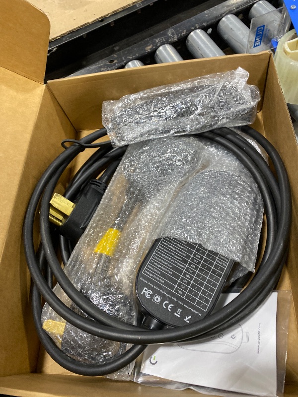 Photo 1 of Grasside Carbon Fiber Level 2 Tesla Charger, 24A Adjustable Current/Timer/Smart Display, NEMA 14-30 Dryer Outlet & 14-50 Plug, 21FT Tesla Charging Cable, NACS Connector for All Tesla Models/Cybertruck