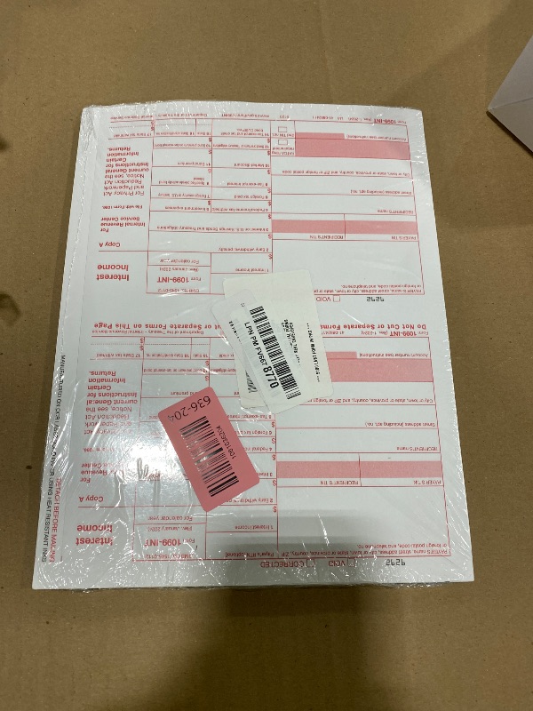 Photo 1 of 1099 INT Interest Tax Forms Set 4 Part 10 Pack for 2025 And Self-Seal envelopes. Kit For 10 Vendors, Laser Forms Designed for QuickBooks and Accounting Software