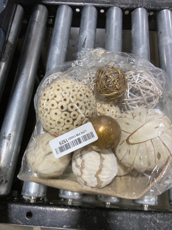 Photo 1 of ANDALUCA Large Decorative Vase Filler Bag with Orbs, Balls (Golden Silver)