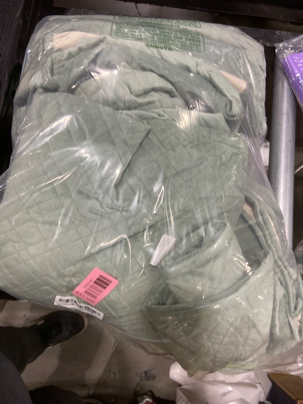 Photo 1 of YUEVELLA Velvet 1OO% Waterproof Reclining Sectional Couch Covers for Sectional Sofa L Shape 9-Piece Quilted Corner Recliner Sofa Cover Slipcovers Set Washable (5 Seater with 2 Console, Sage)