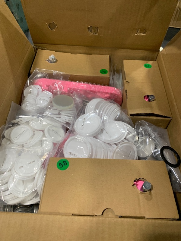 Photo 1 of MECOLOUR Button Maker Machine Multiple Sizes 1.26+1.73+2.28 inch Pin Maker Machine,150pcs Button Badge Making Supplies,Button Press Machine for DIY Personalized Pinback Buttons Children DIY Gift(Pink)