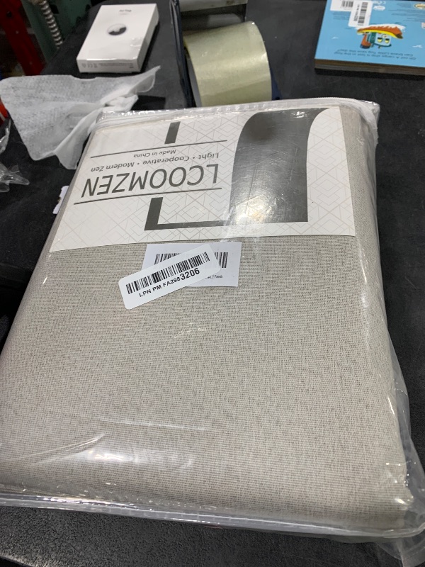 Photo 1 of 100% Blackout Extra Long 144 Inch Curtains Linen Look 12ft Length, Room Darkening Noise Reducing Living Room High Ceiling 2 Story Tall Curtains for Bedroom, Natural, W52 x L144, 2 Panels