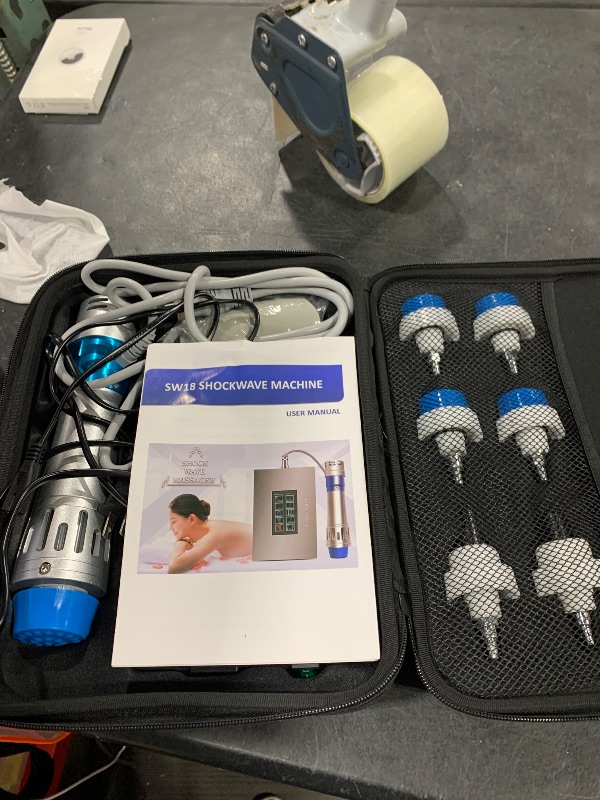 Photo 1 of Shefmon Shockwave Therapy Machine Body Muscle Relaxation Massager Tool Shock Wave Pain Relief with 7 Heads