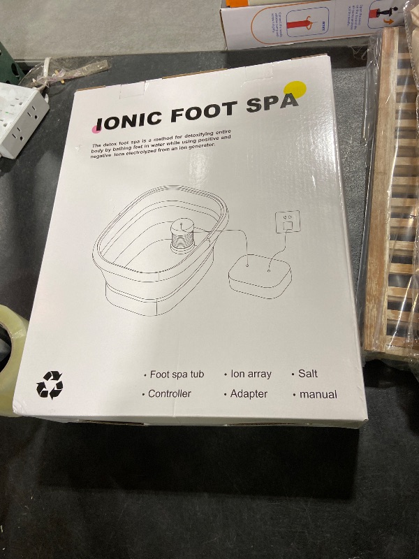 Photo 1 of Ionic Foot Bath Detox Machine,Foot Detox Foot Bath Soak Tub with 2 Arrays,80 Disposable Foot Spa Liners,Detox Sea Salt,Folding Foot Spa Bucket,Home Salon-Level Foot Soaking Tub