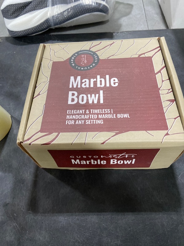 Photo 1 of Gusto Nostro 8" Decorative Travertine Bowl for Coffee Table - Elegant Centerpiece, Aesthetic Fruit Bowl for Kitchen Counter - Heavy Stone Entryway Catch all, Jewelry, Potpourri - Travertine Decor