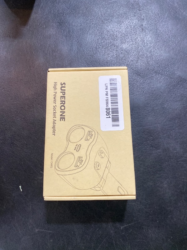 Photo 1 of [2025 Upgraded] Cigarette Lighter Splitter, SUPERONE 180W 2-Socket Cigarette Lighter Adapter with Dual QC3.0 and 20W PD USB C Car Charger Splitter for GPS/Dash Cam/Laptop/iPad/iPhone 17/16/15/14/13/12