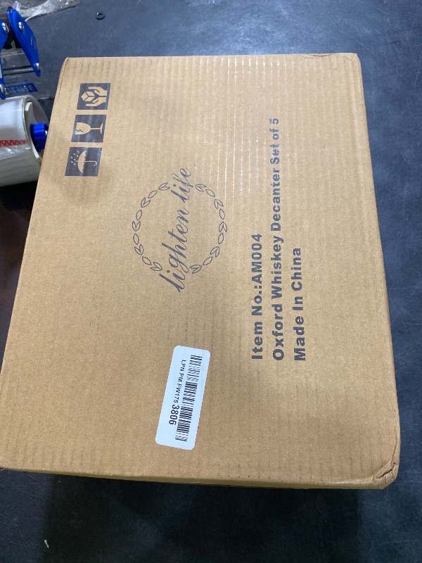 Photo 1 of LIGHTEN LIFE Crystal Whiskey Decanter Set for Men - Gift Box With Glasses, Non-Lead Glass for Bourbon and Liquor - Perfect for Dad, Husband, Whiskey Lovers