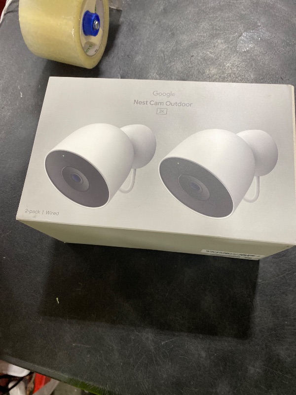 Photo 1 of Google Nest Cam Outdoor (Wired, 2nd Gen) - 2 Pack - Security Camera with 2K Video and Gemini, Night Vision, 2-Way Audio - Works with Google Home - 2025 Model - Snow