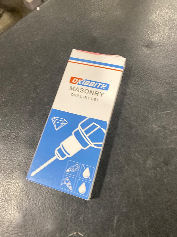 Photo 1 of 10-Piece Masonry Drill Bit Set for Concrete Tile Glass Ceramic Brick,1/8 to 1/2 Inch Drilling Bits with Triangle Handle,Tungsten Steel Alloy Tip.?Black?