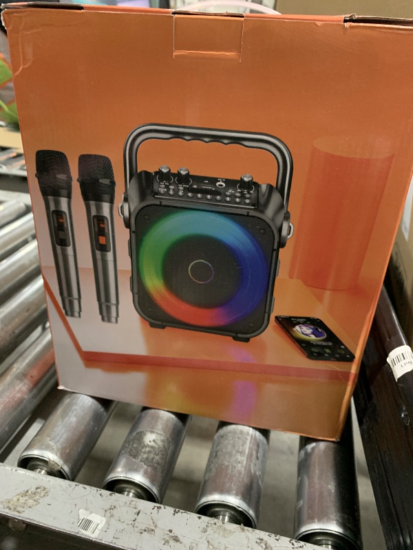Photo 1 of Karaoke Machine, Portable Bluetooth Speaker with 2 Wireless Microphones for Adults & Kids with Lights, Karaoke Microphone with PA System Supports USB/TF/FM/AUX for Home Party Home System Packages