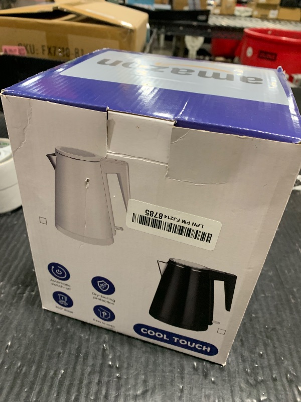 Photo 1 of 1.2L Double Wall Stainless Steel Interior Water Boiler, Cordless, 1000W Fast Boil with LED Light Coffee Pot & Tea Electric Kettle, Auto Shut-Off and Boil-Dry Protection (Personalized leopard)