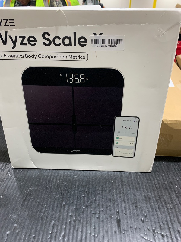 Photo 1 of Wyze Smart Scale X - Digital Bathroom Scale for Body Weight, BMI, Body Fat, Muscle Mass, Heart Rate Monitor | Sync with Health Apps | for People, Baby & Pet, 400 lbs (Black)