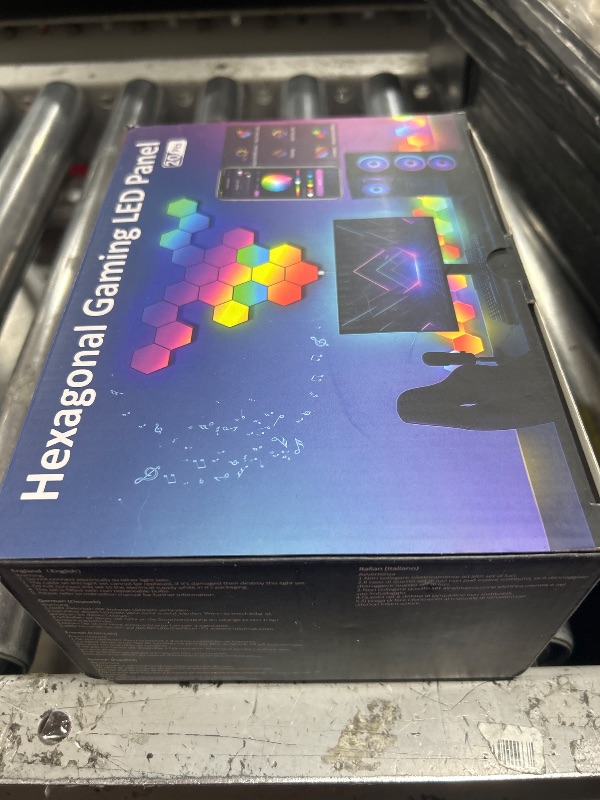 Photo 1 of OJQ 20 Pack Hexagon Lights Wall RGB Panel - Hexagonal Led Lights Room Decor Wall Lights Birthday Decorations Gaming Equipment Honeycomb Shape Panels Hexagon Gaming Lights for Bedroom Children