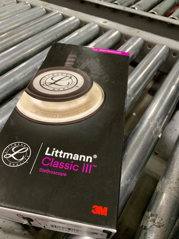 Photo 1 of 3M Littmann Classic III Monitoring Stethoscope, 5803, More Than 2X as Loud, Weighs Less, Stainless Steel Black-Finish Chestpiece, 27" Black Tube, Stem and Headset