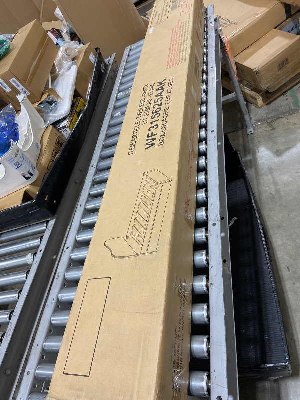 Photo 1 of Merax Twin Size Upholstered Platform Bed with Wood Supporting Feet and Twin Size Trundle, White