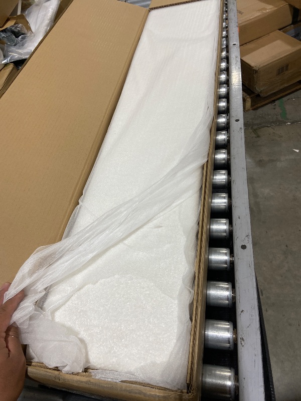 Photo 1 of Merax Twin Size Upholstered Platform Bed with Wood Supporting Feet and Twin Size Trundle, White