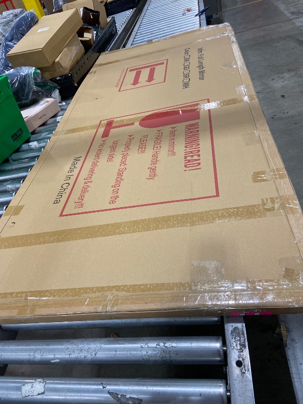 Photo 1 of Floor Mirror, Oversized Full Length Mirror, Arched Mirror, Large Standing Mirror, Tall Mirror, Wall Mounted, FreeStanding, Giant Mirror, 76"×34", Aluminum Frame - Black