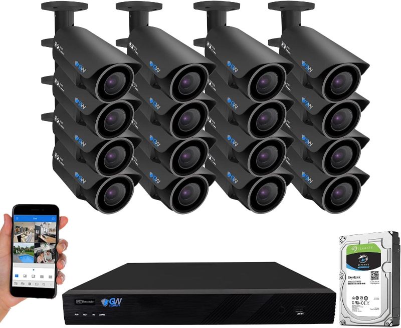 Photo 1 of GW Security 16 Channel 4K 8MP Network NVR HD 5MP IP Security Camera System with 16 x 1920P Outdoor 2.8-12 mm 4X Optical Motorized Zoom PoE Bullet Cameras and Pre-installed 4TB HDD